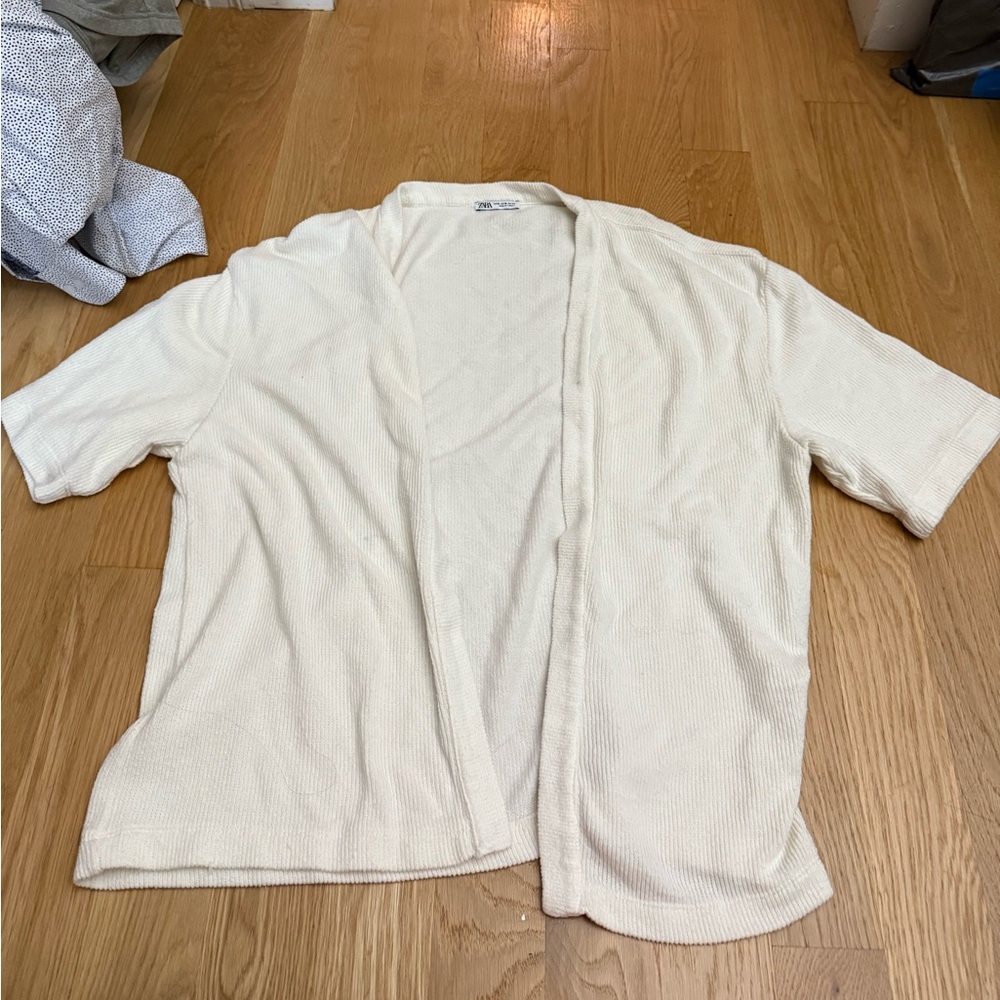 Zara Men’s Ivory Knit Cardigan